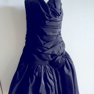 Vintage Black Strapless Bubble Formal Dress